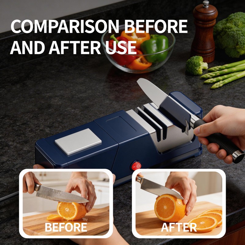 Electric knife sharpener, Professional Diamond Sharpening System with Replaceable Sharpening