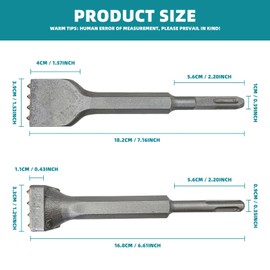 2Pcs SDS Plus Bushing Tool Bit, 4 Tips SDS Plus Rake Bit & 16 Tips SDS Max Bushing Bit Alloy Steel Drill Bit Concrete Roughness Coating Remove Bushing Bit for Rotary Hammer Brick Wall Stone