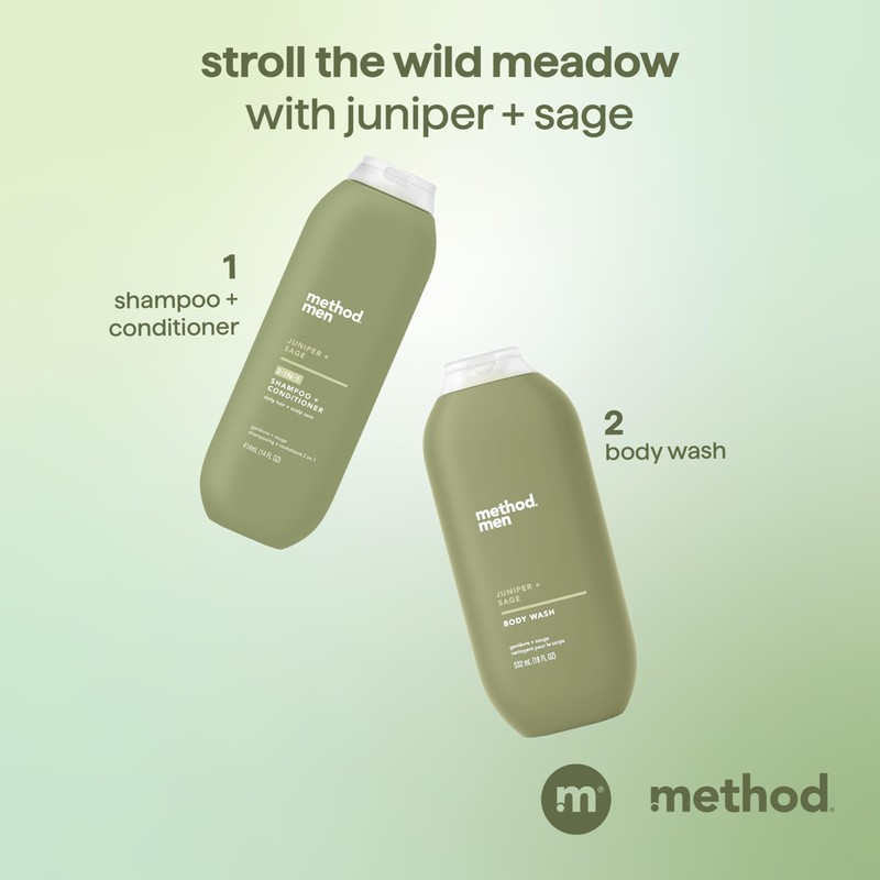 Method Men 2-in-1 Shampoo + Condtioner, Juniper + Sage, 14