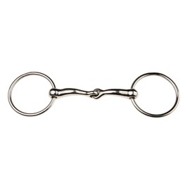 JP Korsteel Stainless Steel Jointed Loose Ring Snaffle Bit, 5.5"