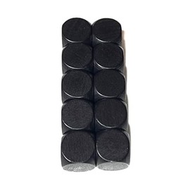 Spieltz 10 Black Blank Dice XL Wooden Board Game Dice Extra Large (20mm) For Seniors, Small Kids and XL Games (Black, 10 Dices)
