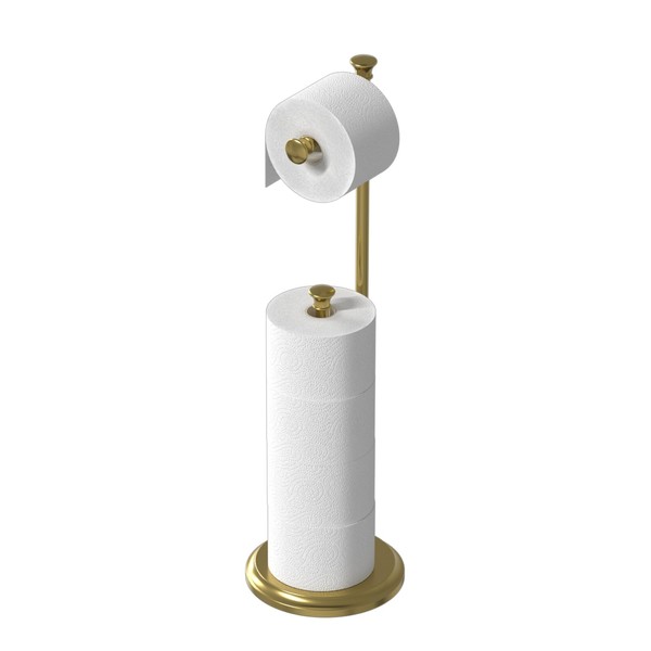 Gold Toilet Paper Holder Free Standing Holds 5 Rolls Toilet