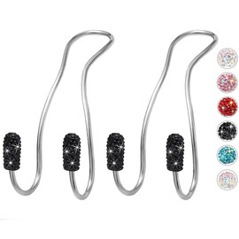 MTGOCHA Car Headrest Hooks Car Purse Hook, Universal Bling Car Seat Hooks Hanger, Car Hook for Purses and Bags Cute Metal Car Purse Holder Hook, Bling Car Accessories for Women, Black