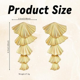 Elegant Gold or Silver Shell Dangle Earrings for Women - Great Summer Seashell Drop Earrings for Ocean Beach Vibes (Gold)