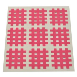 Medicalcorner24 Kinseology Grid Tape 2.7 cm x 2.1 cm 10 Sheets in Pink, Cross Patches, Cross Tape