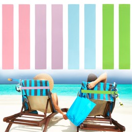 Wsetyy 8Pcs Beach Towel Bands for Sun Loungers, Sunbed Towel Bands for Beach Chair Cruise, Elastic Towel Holder Strapes Clips 2* (Pale Pink+Purple+Pale Blue+Green, 0.4mm Thick)