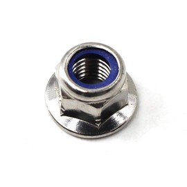 M12 Nylon Lock Nut 304 Stainless Steel Flange Nut Inserts Hex Lock Nuts (Pack of 10)