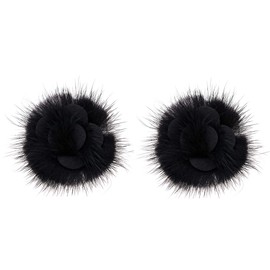 Fur Ball Fur Flower Removable Shoe Clips Cute Wedding Bridal Shoes Decoration 1 Pair (1#)