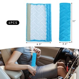 Yourkar 4 PCS Car Seat Belt Pad Cover, Comfort Soft Seatbelt Strap Cover to Protect You Neck & Shoulder, Safety Belt Harness Pad for A More Comfortable Driving, Car Accessories (Blue)