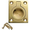 SISI UK Polished Brass Flush Ring Pull Handle 38mm x