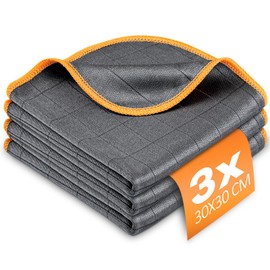 Airlab Glass Polishing Streak Free Miracle Cleaning Cloth, Grey-Orange