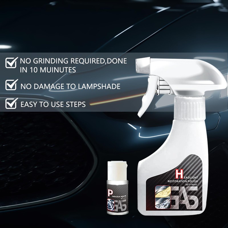 Automotive Headlight Restoration Kit,Oxidized and Yellowed Automotive Headlamps Blurring Enhanced