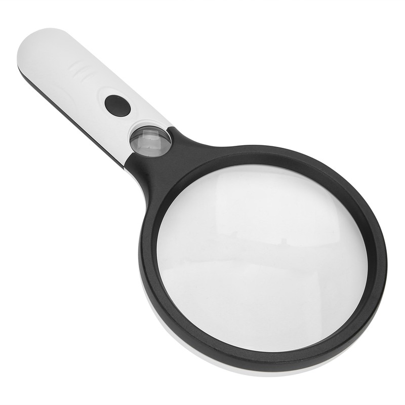 Reading Handheld Magnifying Glass Battery Powered 4LED 4X 30X Lens