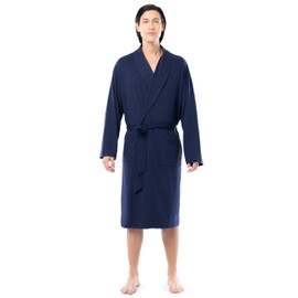Fruit of the Loom Men's Lightweight French Terry Robe, Navy, One Size