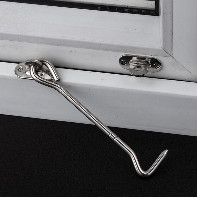 Hook and Eye Latch 8 Inch Silver Cabin Hook Outside