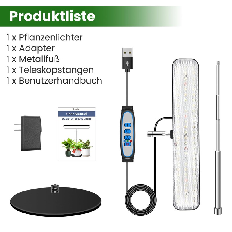 Aumtrly LED Plant Lamp, Full Spectrum Grow Lamp for Small