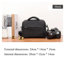 Hosoncovy Digital Camera Storage Bag Travel Case Single Shoulder Camera Bag Camera Case for Canon Nikon Sony SLR DSLR Cameras and Accessories (Black)