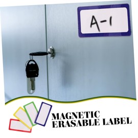 DOITOOL 3 Sets Magnetic Dry Erase Labels Reusable Stickers with Colored Borders for Organizing and Marking Includes Erasable Whiteboard Pen for Home Office Classroom Random Color