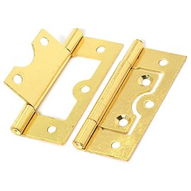 Large Brass Flush Hinges Door Flush Hinges 60mm Heavy Duty Flush Hinges for Internal External Doors Cupboards Cabinets Dresser Wardrobes Pack of 2.