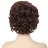 Kaneles Short Brown Curly Wavy Wig with Hair Bangs Synthetic