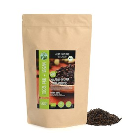 Organic Malabar Pepper Black (500 g), Organic Black Tiger Pepper, Malabar Peppercorns Black from Controlled Organic Cultivation, Tiger Pepper Laboratory Tested, 100% Pure and Natural