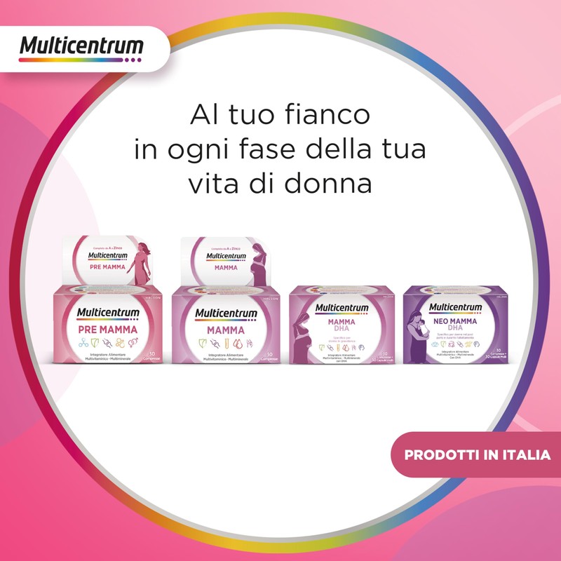 Multicentrum Pre-Mamma Integratore Alimentare Multivitaminico Completo con Acido Folico per