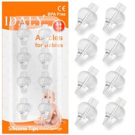 Idaly - 8 Nasal Syringe Tip, Silicone Tips for Nasal Syringe for Baby - 8 Spare Nasal Syringe Tip.