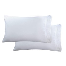 Elegant Comfort Luxury Ultra-Soft 2-Piece Pillowcase Set 1500 Thread Count Egyptian Quality Microfiber Double Brushed-Wrinkle Resistant, King Size, White