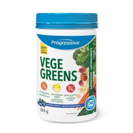 Progressive Health Progressive VegeGreens Blueberry Medley, Vegan Canadian-Made Superfoods + Daily Greens with 23 Whole Foods, Adaptogens, Anti-Inflammatory, Antioxidants & Digestive Support for Energy and Immunity, 265 g