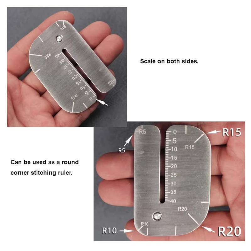PANSHIYON Leather Stitching Punch Aid Plate,Stainless Steel Leather Stitching Punch