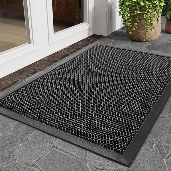 tchdio Front Door Mat Outside Entrance, Dirt Trapper 17"x29" Doormat-Entrance