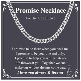 KORAS Valentines Gifts for Him, Boyfriend Husband Gifts Cuban Chain Necklace Gifts for Men, I Love You Gifts for Him Jewellery Presents for Birthday Christmas Anniversary Valentines Day