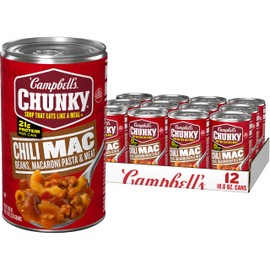 Campbell’s Chunky Chili Mac Soup, 18.8 oz Can (Pack of 12)