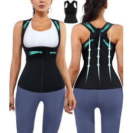 SUNACGO Faja para Postura de Espalda Ajustable,Corrector de Postura,Fajas Reductoras de Abdomen y Cintura para Mujer Invisible, Postura Posparto Entrenador Corrector (S-2XL)