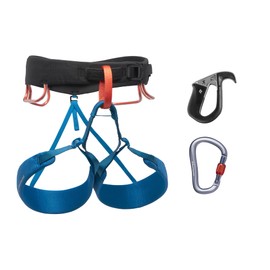 Black Diamond Mens Momentum Harness - Pilot Package - Complete Rock Climbing Package, Kingfisher 24, Small