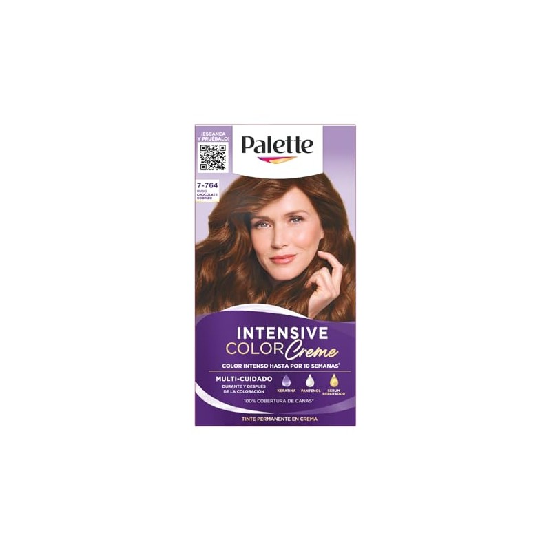 Palette Tinte para cabello Color Creme Rubio Chocolate Cobrizo 7-764,