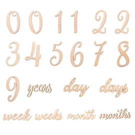 YFFSFDC 20 Pcs Old Photo Wooden Letter Banner Baby Monthly Quad New Bone Photo Anniversary Photo Growth Record Baby Shower Shower Props Sleeping Art Natural Wood Reusable