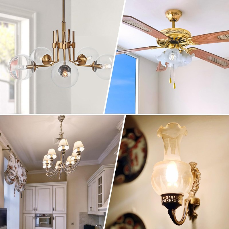 E12 Socket,Ceramic Chandelier Socket E12 Bulb Lamp Holder,Light Socket with