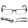 LUR READING GLASSES 4 pack Two-color frame Readers (BlackClear)