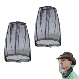Pack of 2 Mosquito Net Head, Mosquito Net Head for Insects, Mosquito Head Net with Extra Fine Mesh, High Breathability, Full Head Protection, Mosquito Net for Outdoor, Camping, Hiking, Fishing