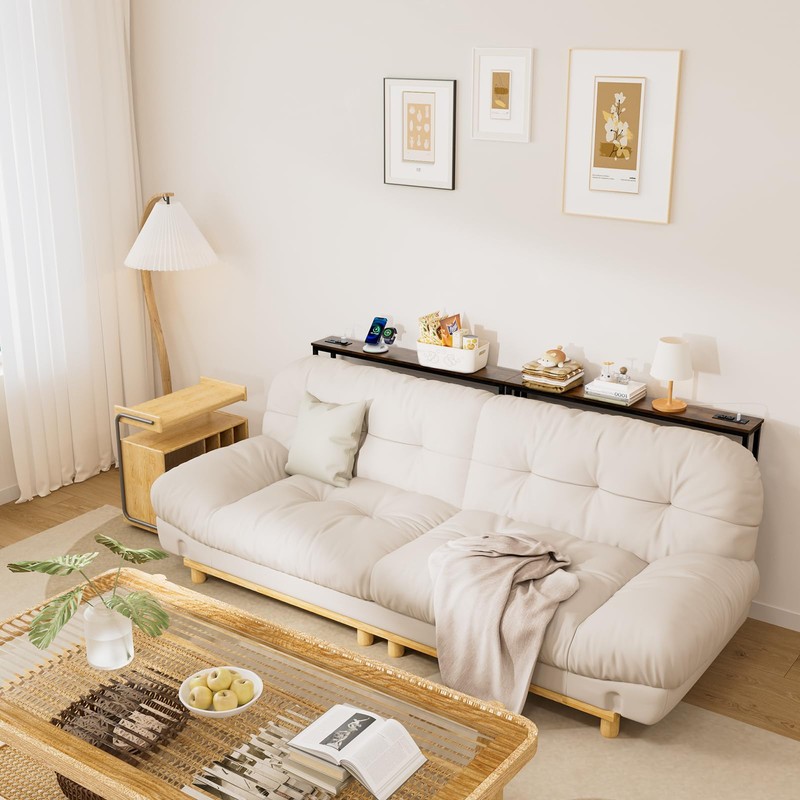 Aduanbang 5.9" Console Table with Outlet – Narrow Sofa Table,