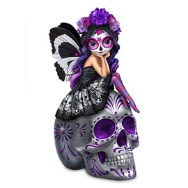 The Hamilton Collection Jasmine Becket Griffith Spirit of The Dearly Loved Glow in The Dark Sugar Skull Figurine