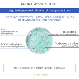 DermEden - Clarifying cleansing gel 150 ml - Removes impurities and reduces excess sebum - Gently evens out irregularities of the complexion - French production