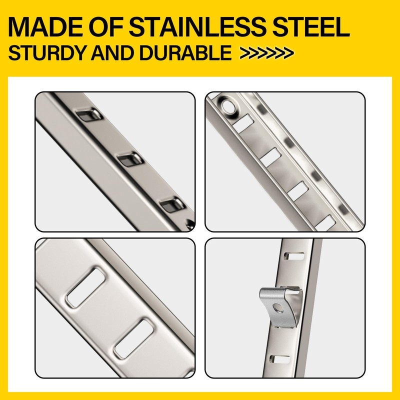 Adjustable Shelf Bracket 40 Inch 8 Pack Silver Shelf Pilaster
