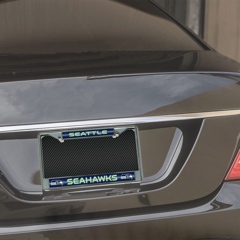 Rico Industries Seattle Seahawks Bling Chrome License Plate Frame with