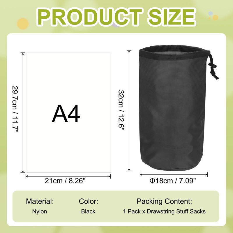 YELARXI Stuff Sack, Nylon Waterproof Storage Sacks Portable Drawstring Dry