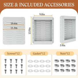 Aluminum-Alloy Shipping Container Vent (2Pcs) with Ventilating Screen, Improve Airflow, Prevent Overheat, Condensation, Moisture and Corrosion, Durable for Cargo, Office and Cabin, Easy Installation