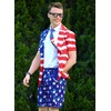 Mainfini Mens Blazer July 4th Suit Patriotic US Flag Blazer