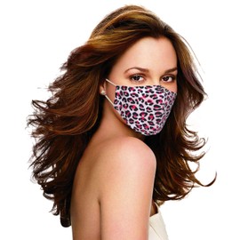 3-teilige waschbare Stoff-Gesichtsmaske Wiederverwendbare und verstellbare Schutztuch-Gesichtsabdeckung 3-lagige Baumwoll-Gesichtsmaske Wiederverwendbare maschinenwaschbare Frauen mit Leopardenmuster