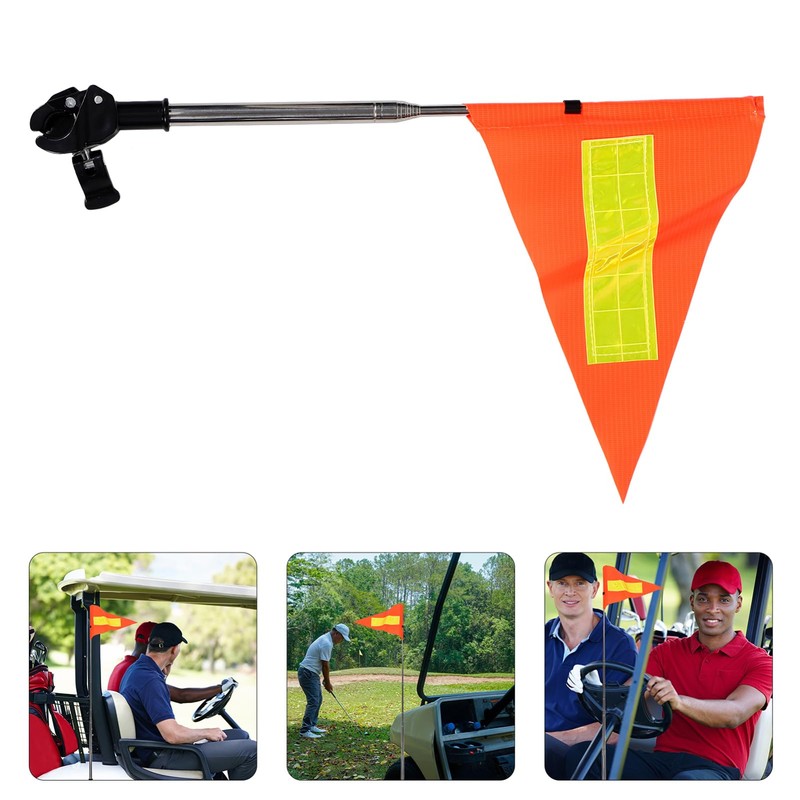 Beatifufu Golf Cart Flag Telescopic Safety Flag Mobility Scooter Flag